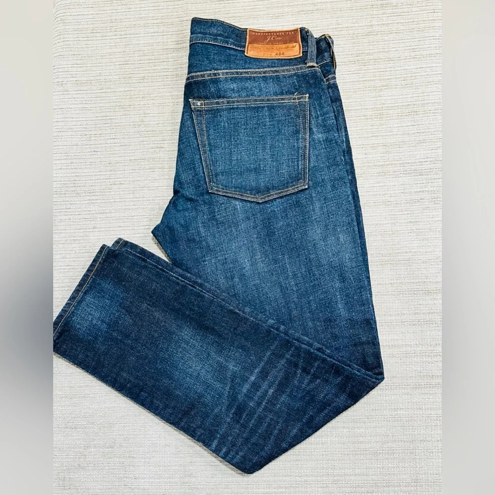 J. Crew 484 Straight Denim Jeans Men's Size‎ W30xL30 Blue Dark Wash 5-Pocket